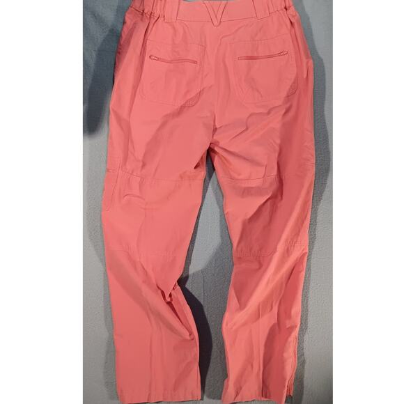 CHICO’S Rose Coral Straight-Leg Utility Pants Women’s Size 2 Zip Pockets Stylish - Picture 6 of 6